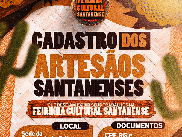 Secult e SDRMA de Santana do Acaraú abrem cadastro para artesãos para volta da Feirinha Cultural Santanense