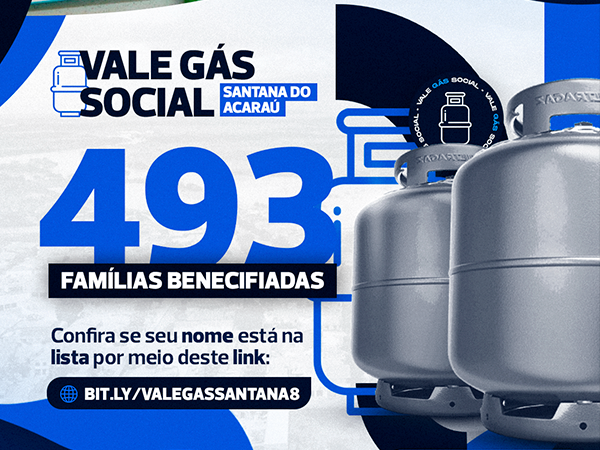 SETAS de Santana do Acaraú divulga nova lista de beneficiários do programa Vale Gás Social do Governo do Ceará
